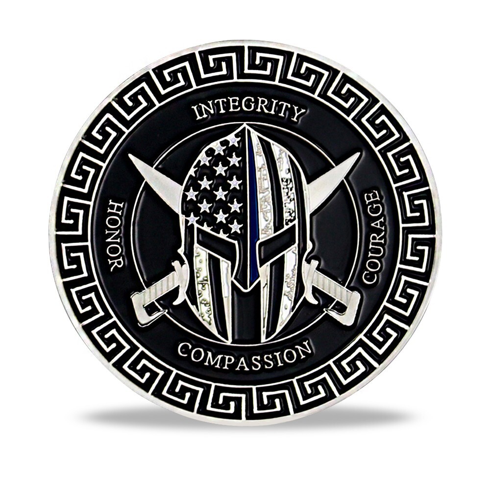 Spartan Warrior Police Officer Challenge Coin Law Enforcement Honor Medallion