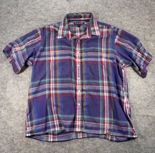 Van Heusen Editions Vintage Shirt Men XL Short Sleeve Button Up Plaid Multicolor