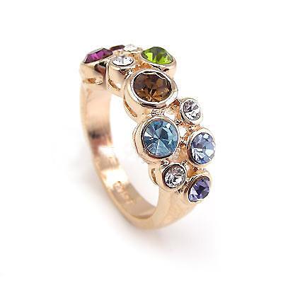 NEW Rose Gold Plated Ring featuring Multiple Bright Swarovski Crystals ...