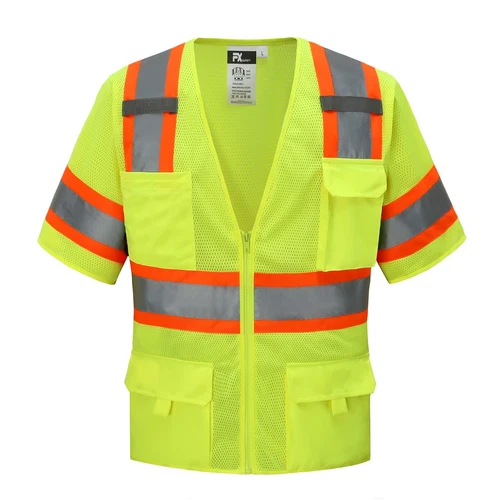 FX High Visibility YELLOW Class 3 Safety Vest Solid Reflective FXSV CLASS 3 - product listing photo