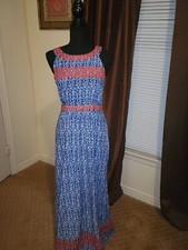 THML Boho Maxi Embroidered Dress Size Small. Back cut-out