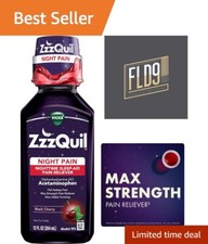 Vicks Nighttime Pain Relief Sleep Aid Liquid, Black Cherry Flavored, 12oz 2 Pack