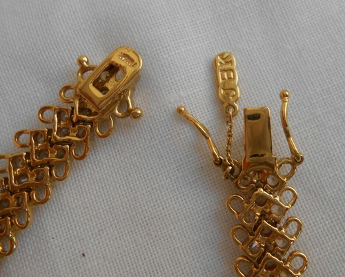 Bracciale Camrose & Kross Jacqueline Kennedy strass chiari metallo dorato - Foto 7 di 7