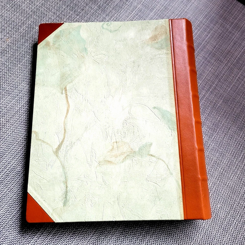 Álbum de fotos grande original de cuero genuino auténtico hecho a mano de colección 10x12 pulgadas Foto 2 de 4