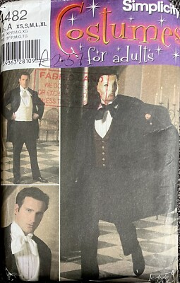 Simplicity Muster 4482 Herren Kostüm Phantom der Oper Gr. XS-XL Teilschnitt L