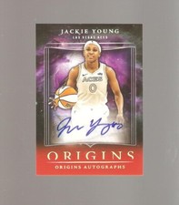 jackie young 2024 origins wnba autograph /99,notre dame,l princeton,ind,lv aces