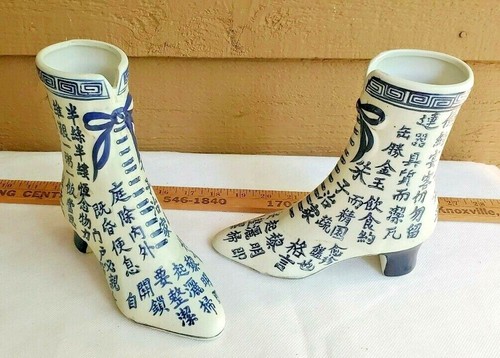 COPPIA SCARPE VINTAGE ASIATICHE VASO ALBERO FRATELLI FORMALITÀ UNICHE - Foto 2 di 12