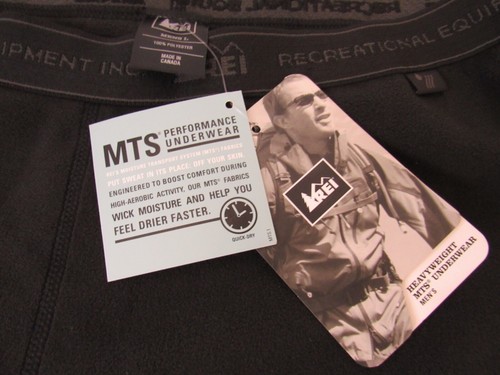 REI Black Pants LG Long Underwear Base Layer Stretch Hiking Camping Outdoor Mens - Picture 5 of 6