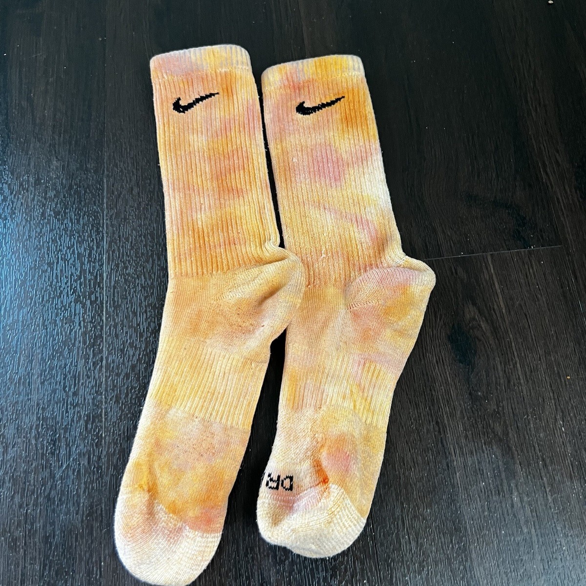 yellow tie dye nike socks