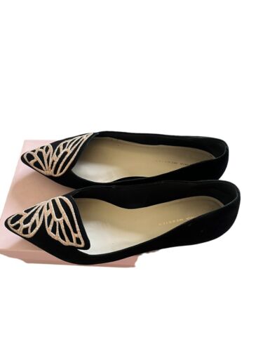 SOPHIA WEBSTER Butterfly Embroidered Flats Black … - image 1