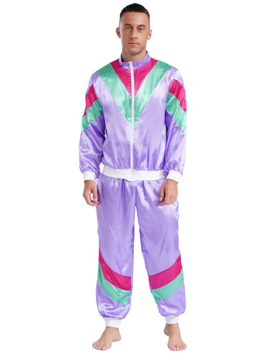Mens Hippie Costumes Carnivals 70s Disco Disco Dance Tracksuit Themed Party - Picture 15 of 64