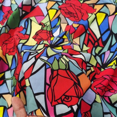 1 yard X 1.4 meter Patchwork Rose Fabric Soft Dress Material Viscose