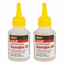 2x Everbuild STICK2 Super Glue GP 20g   Industrial Grade, Fast Set, Medium Visco