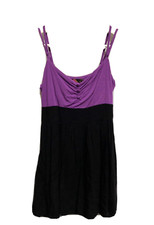 Forever 21 Purple & Black Adjustable Straps Empire Waist Dress Women's Size S