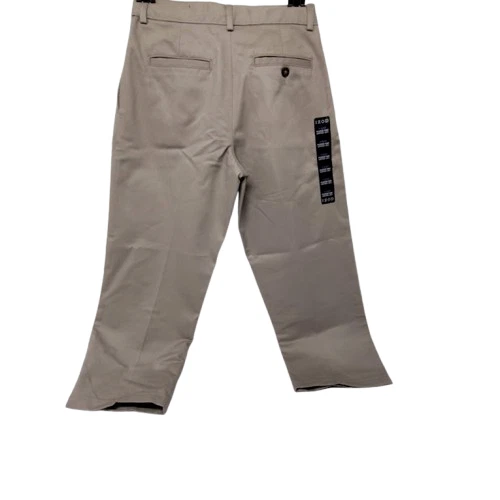 Calça plissada cáqui masculina IZOD - Uniforme escolar - 10 Husky 100% algodão nova com etiquetas - Imagem 3 de 4