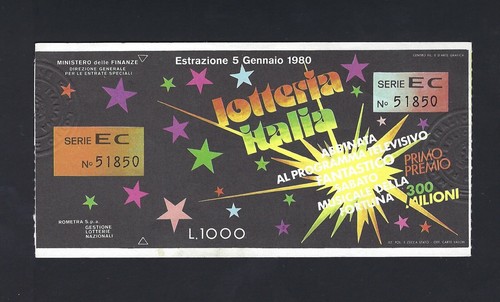 Album Collection 60 Billets De Loterie Italienne - De 1980 à 1991 - Occasion