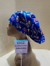 Kansas University Jayhawks Tossed Women's Euro/Chef Surgical Scrub Hat/Cap