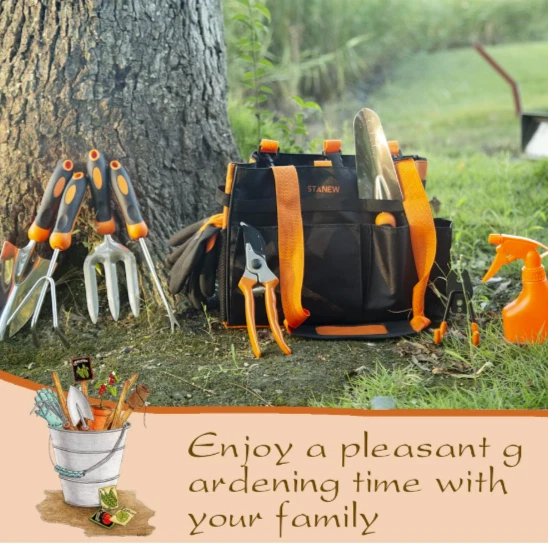 Ensemble Outils De Jardin 13 PCS En Acier Inoxydable Poignée En Caoutchouc, Sac - Photo 3/4