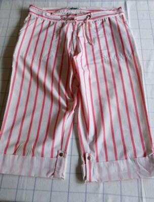 Leichte Damen Stooker Knie Hose gestreift Gr. 44