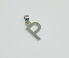 Gorgeous Sparkling Solid Letter "P" Pendant 925 solid silver 1.0gram #18031