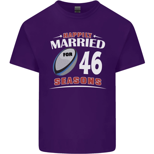 46 Year Wedding Anniversary 46th Rugby Mens Cotton T-Shirt Tee Top - Picture 45 of 110