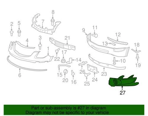 Genuine GM 2008-2012 Buick Enclave CXL Front Driver Side Fog Lamp Bezel 25878271 - Изображение 2 из 2