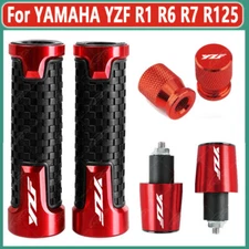 For YAMAHA YZF R1 R3 R6 R15 R125 Handlebar Grips Handle Bar End Cap Tire Valve