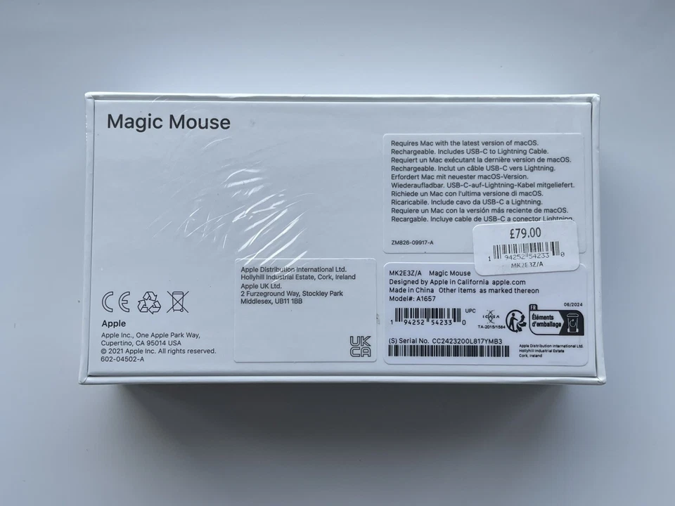 Genuine Official Apple Magic Mouse Rechargeable WHITE Multi-Touch Surface A1657 - Image 3 of 4