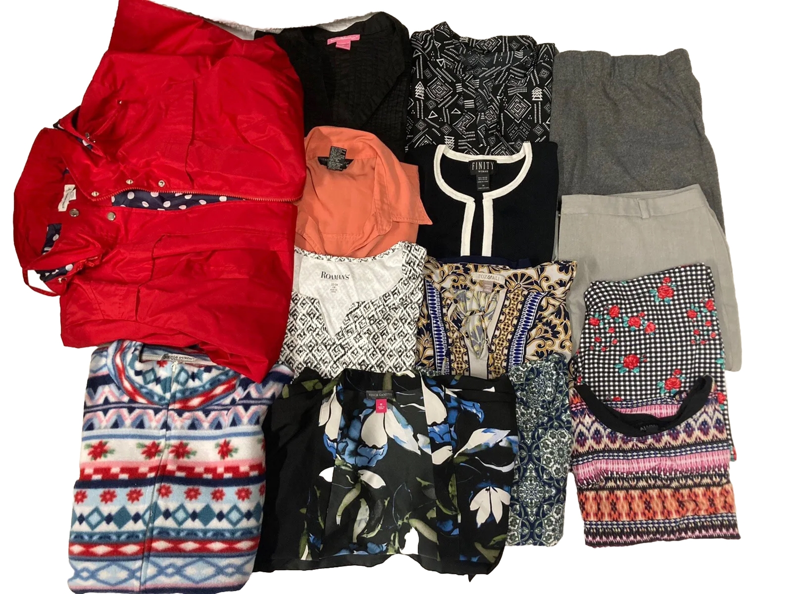 14 Piece Womens Clothing Lot Size 1X Career/Casual Pants Shirts Jackets