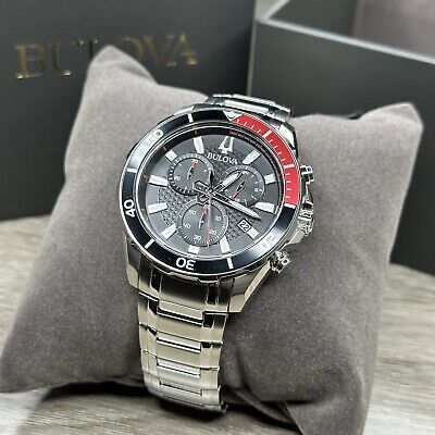Bulova Men's Stainless Steel Chronograph Unidirectional Bulova Men's Stainless Steel Chronograph Unidirectional
