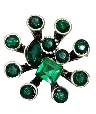 3D GREEN RHINESTONES 18mm20mm GINGER SNAP BUTTON POPPER INTERCHANGEABLE JEWELRY