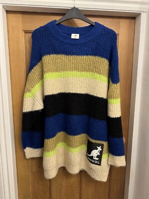 Kangol x H&M Oversize Pullover gestreift Größe M Damen Ladies Fashion Collab