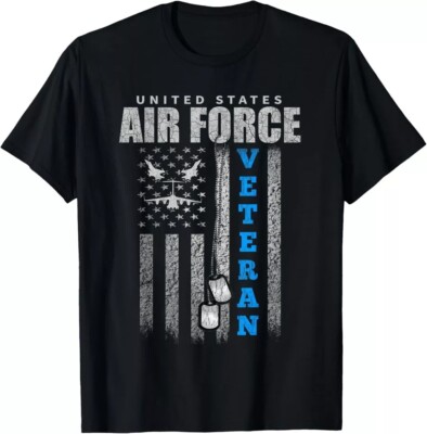 2025/Veteran Of The US Air Force USA Flag Veterans Gift Unisex T-Shirt