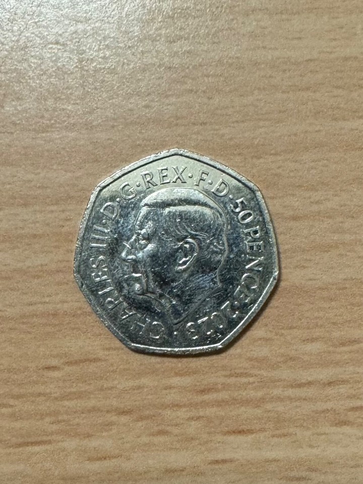 2023 50p COIN KING CHARLES Ill CORONATION UNCROWNED HEAD RARE BUNC eBay
