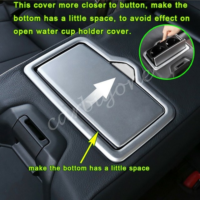 Steel Matte Rear Seat Water Cup Holder Cover Trims For Audi Q5 SQ5 Q5 e