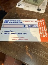 Ancienne Plaque Affiche Prix Magasin Cycles Mobylette Deco Loft Autocollants