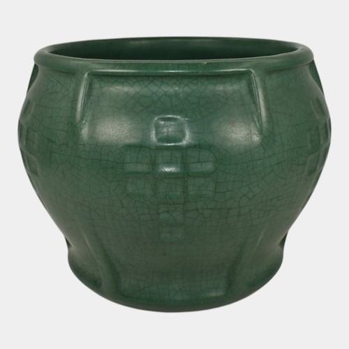 Weller Matte Green 1910s Vintage Art Pottery Ceramic Jardiniere Planter
