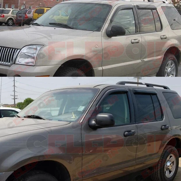 Ajuste 02-10 Ford Explorer 03-05 Aviador Viseras Ventana Lluvia Protector Solar Deflector Foto 3 de 4