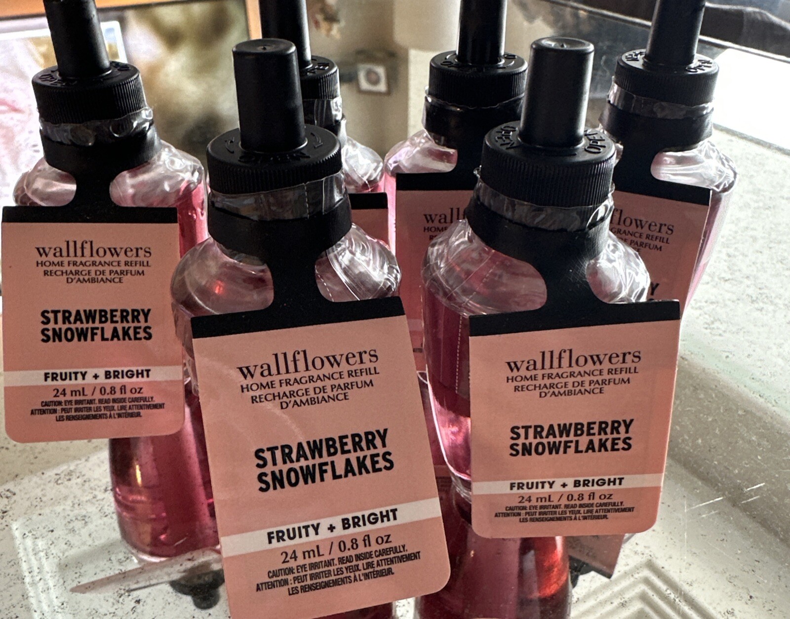 Bath & Body Works Wallflower Refills 6- Strawberry Snowflakes included.