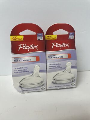 Playtex Angled Nipple Medium Flow Lot  Two boxes of Two Brand New Lot Of Four