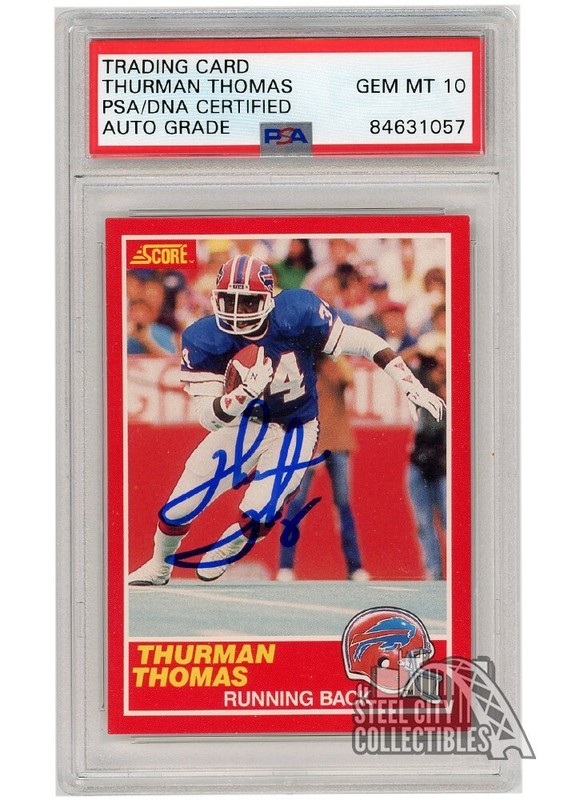Thurman Thomas 1989 Score Autograph Rookie Card #211 PSA/DNA 10