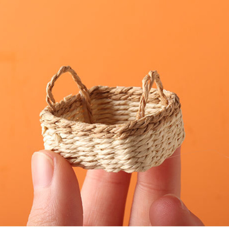 0090 米粒サイズ dollhouse miniature baskets Dollhouse Mini Rattan Weaving Storage Picnic Baskets Miniature