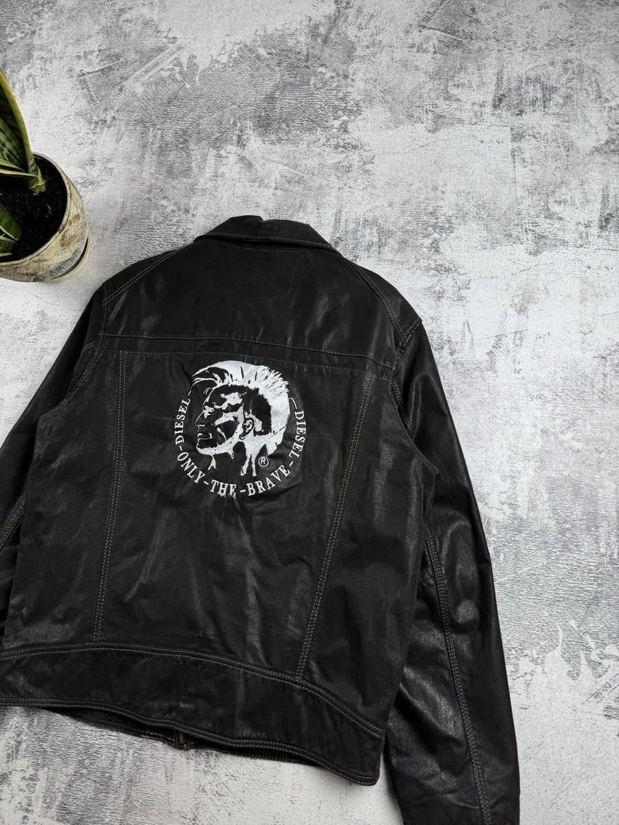 00s〜10s DIESEL leather MA1 bomber jacket 美品】DIESEL MA1 bomber jacket 羊革 ラムレザージャケット ブラック