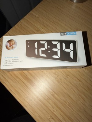 Guard Your Sleep GH0712L Digital Alarm Clock Silent Button Adjustable Brightness