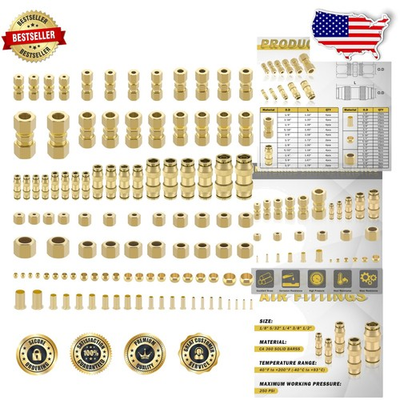 #ad #ad DOT amp; Brass Union Air Line Fittings 178pc High Pressure Kit $113.39