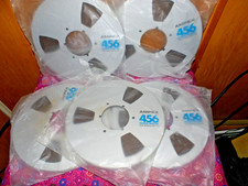 New Old Stock Ampex 456 Grand Master 1/4 x 10.5 Metal Tape Reels LOT OF 5