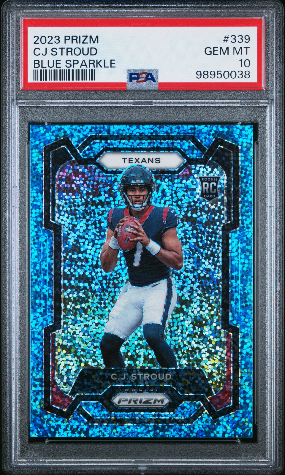 2023 PANINI PRIZM BLUE SPARKLE #339 CJ STROUD 20/96 PSA 10
