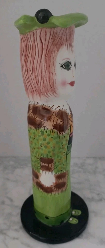 Ganz Bella Casa Susan Paley Melinda Chaqueta 10” Florero Verde Candelabro Cerámica Foto 4 de 4