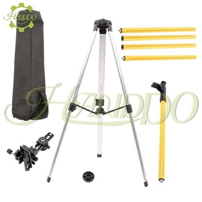 Laser Level Pole with Tripod, 12Ft/3.7M Telescoping Pole with 1/4'' by 20'' Mount
