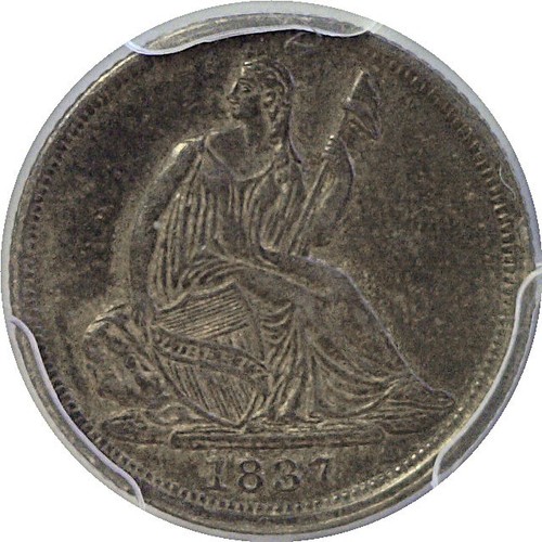 1837 H10C Seated Liberty Half Dime PCGS AU-55 - Picture 2 of 3